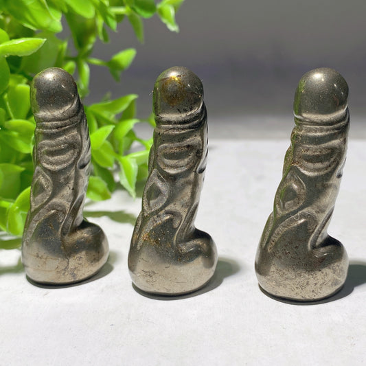 1.95" Pyrite Ding Ding Carvings Crystal Healing Bulk Wholesale