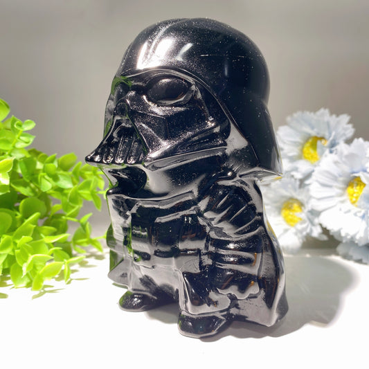 5.6" Black Obsidian Darth Vader Carvings Crystal Healing Bulk Wholesale