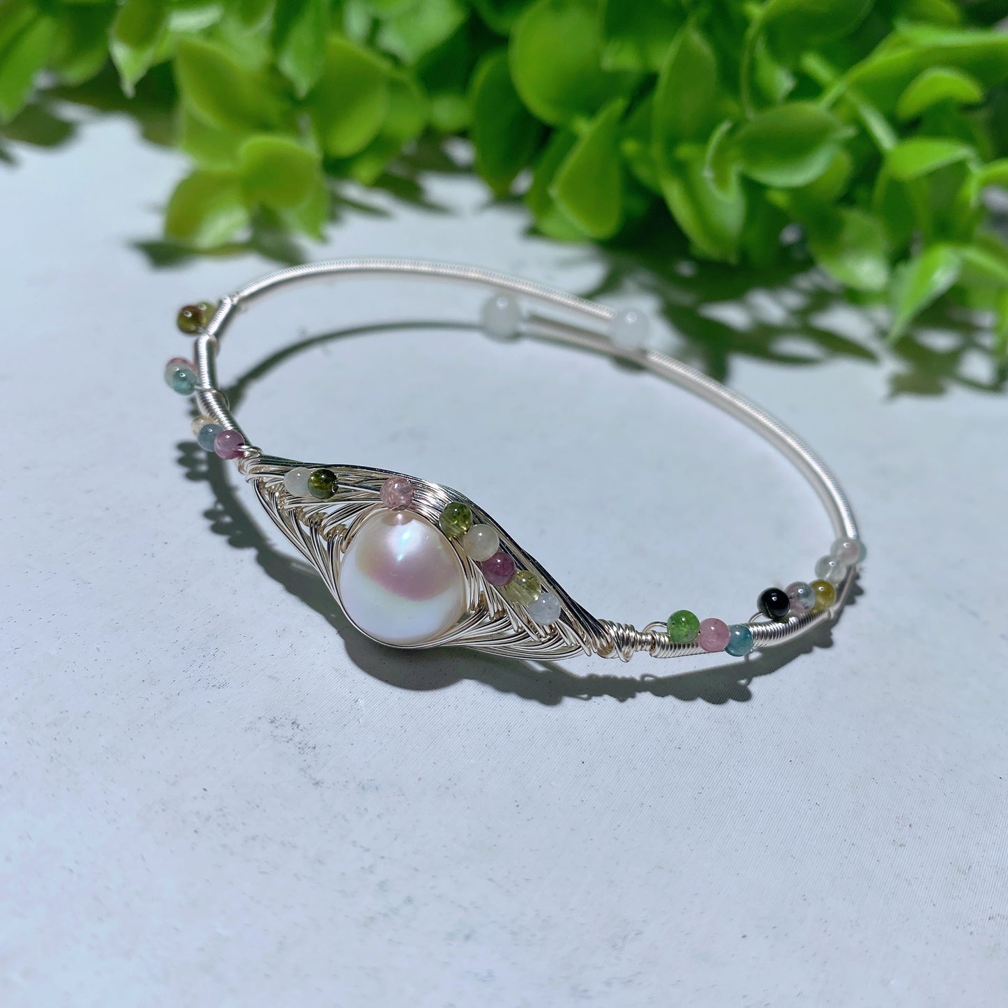 Mixed Crystal Pearl Rose Flower Adjustable Bracelet Crystal Healing Bulk Wholesale