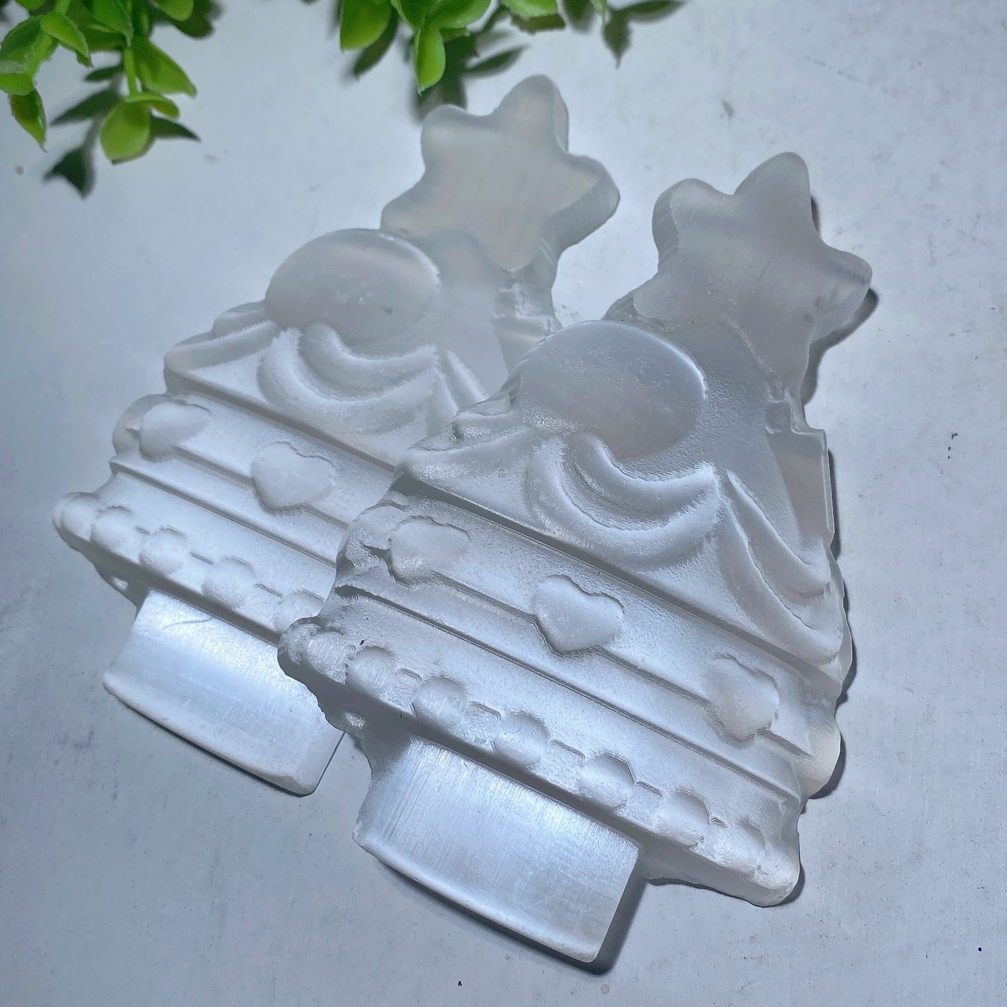 4.7" Selenite Christmas Tree Carvings Crystal Healing Bulk Wholesale