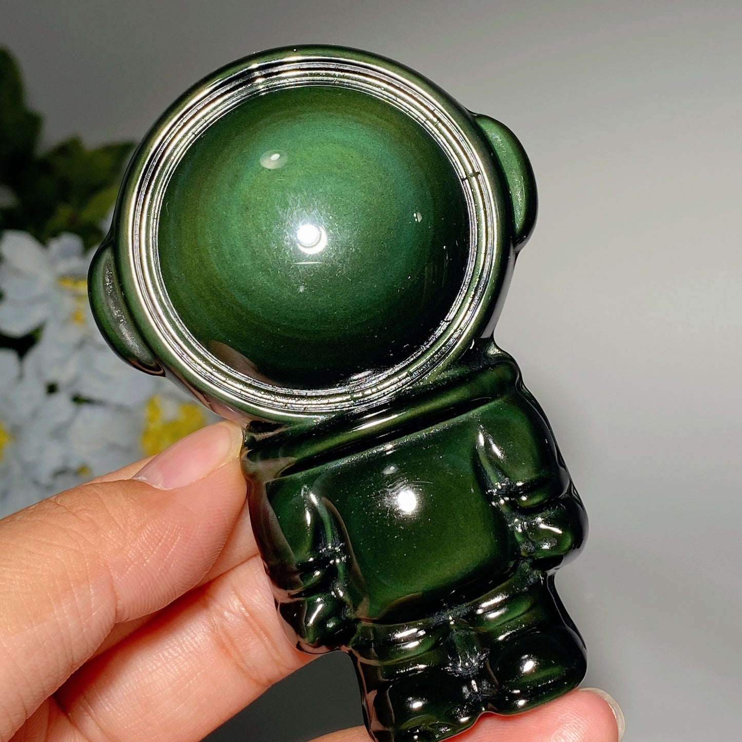 3.7" Rainbow Obsidian Spaceman Carvings Crystal Healing Bulk Wholesale