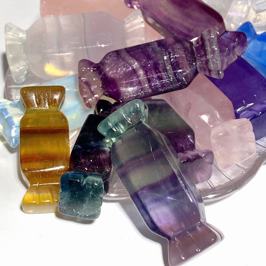 1.7"-2.2" Mixed Crystal Candy Carvings Crystal Healing Bulk Wholesale