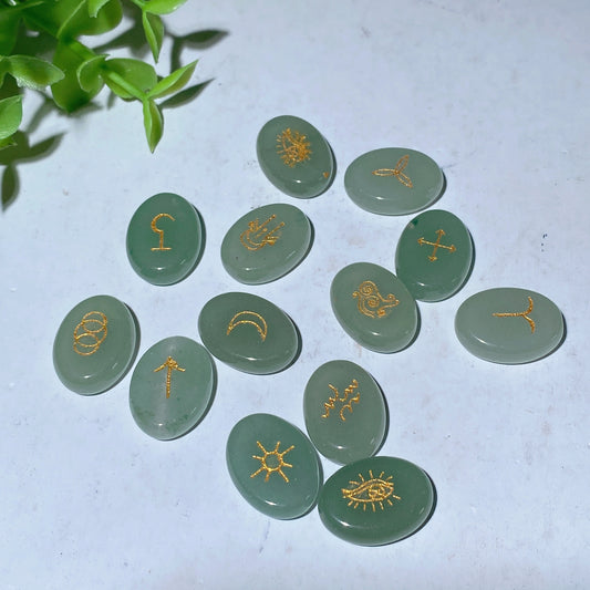 20mm Crystal Runes with Golden Printing Crystal Healing Bulk Wholesale