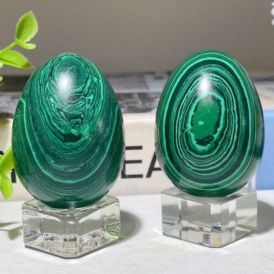 50mm Man-made Malachite Egg Carvings Crystal Healing Bulk Wholesale
