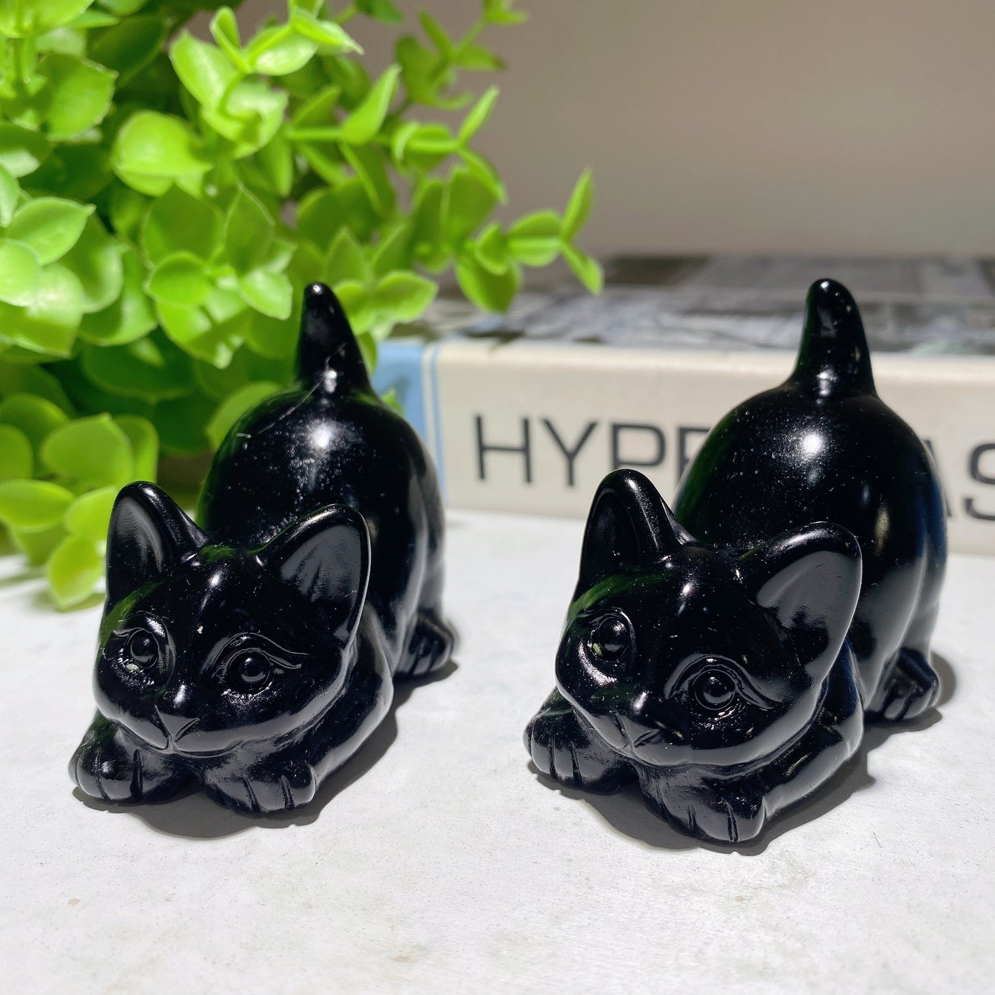 2.3" Mixed Crystal Cat Carvings Crystal Healing Bulk Wholesale