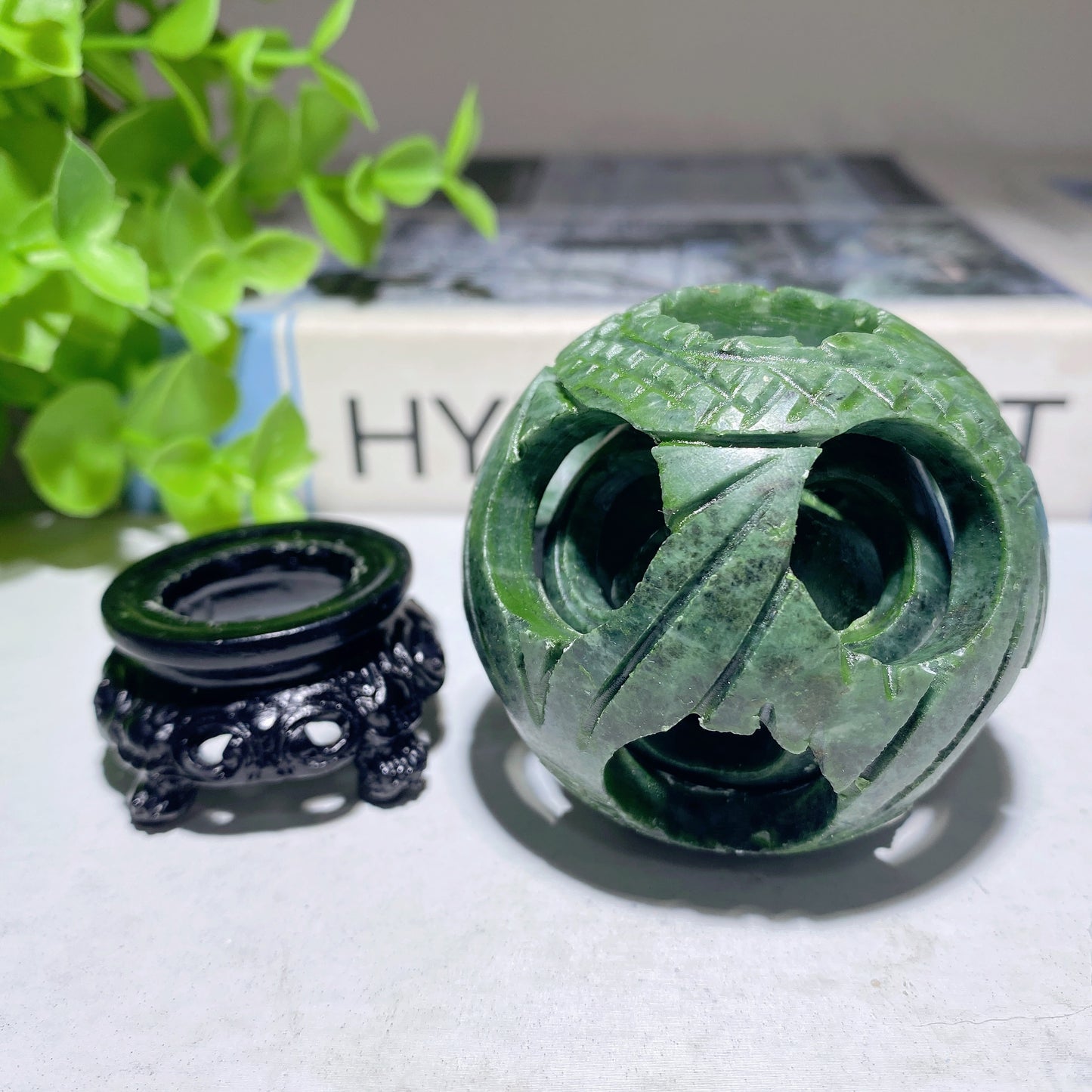 50-150mm Serpentine Dragon Sphere with Stand Crystal Healing Bulk Wholesale