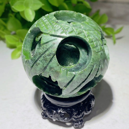 50-150mm Serpentine Dragon Sphere with Stand Crystal Healing Bulk Wholesale