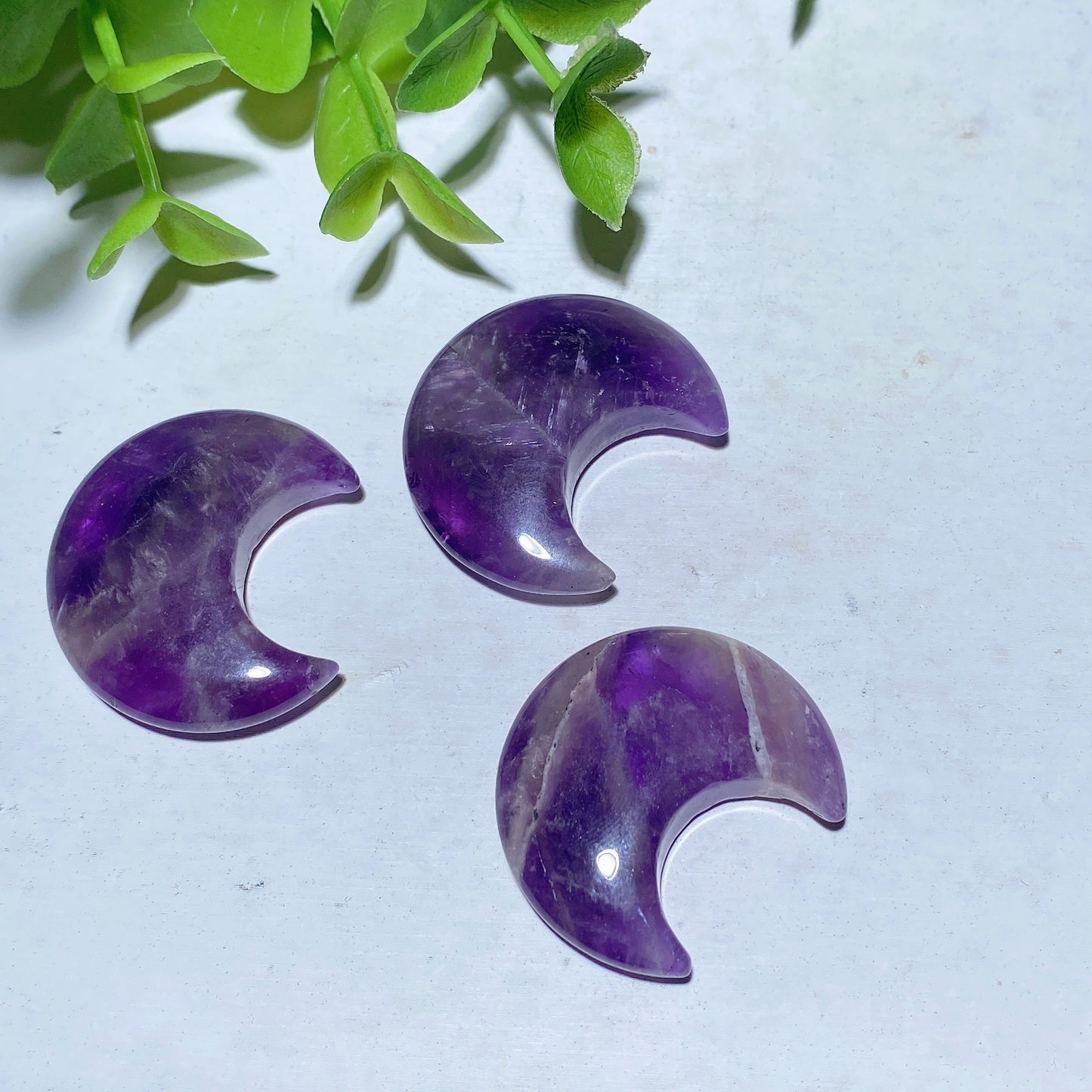 1.1" Dream Amethyst Moon Star Carvings Crystal Healing Bulk Wholesale