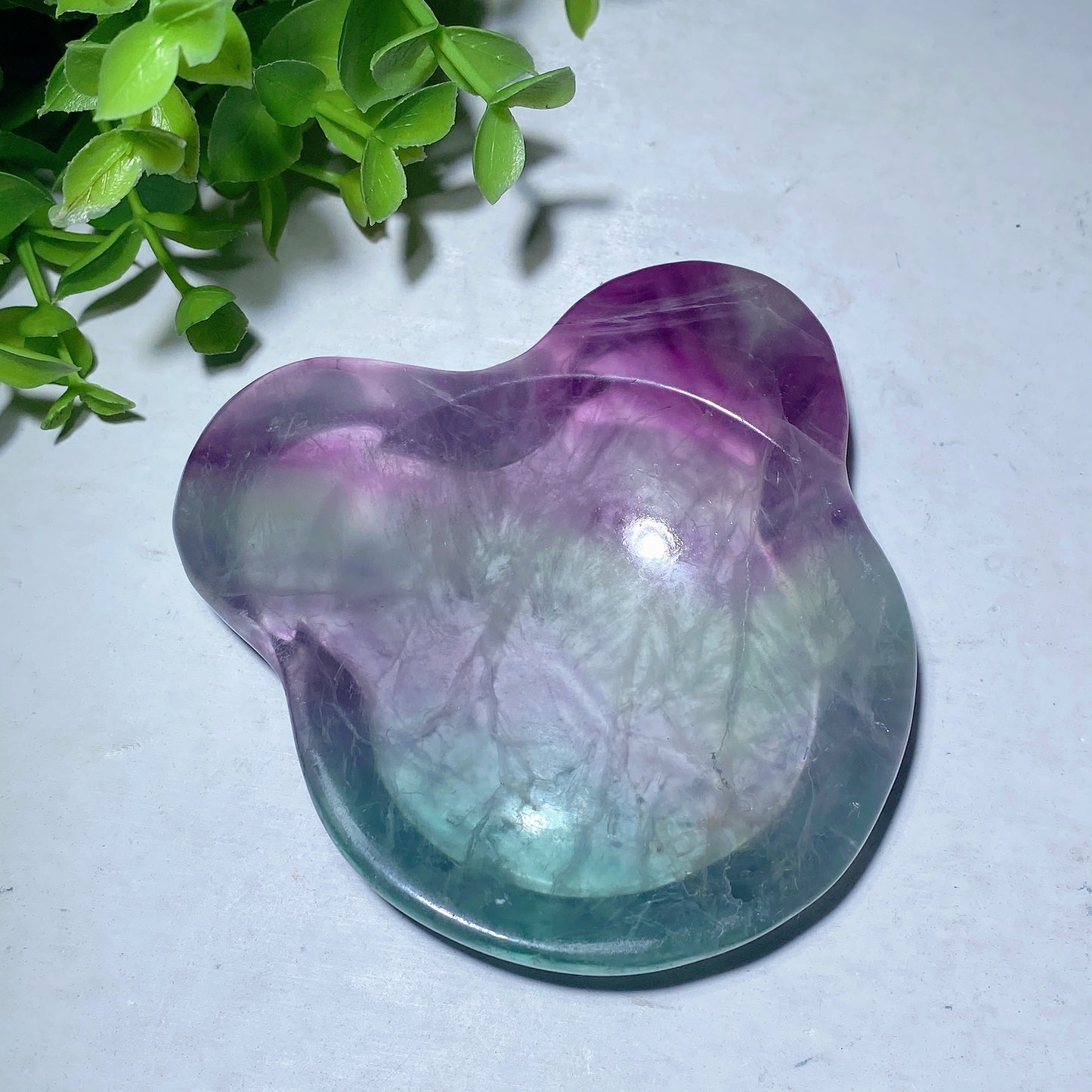 3.0"-3.5" Fluorite Cat Mickey Flower Shape Bowl Carvings Crystal Healing Bulk Wholesale