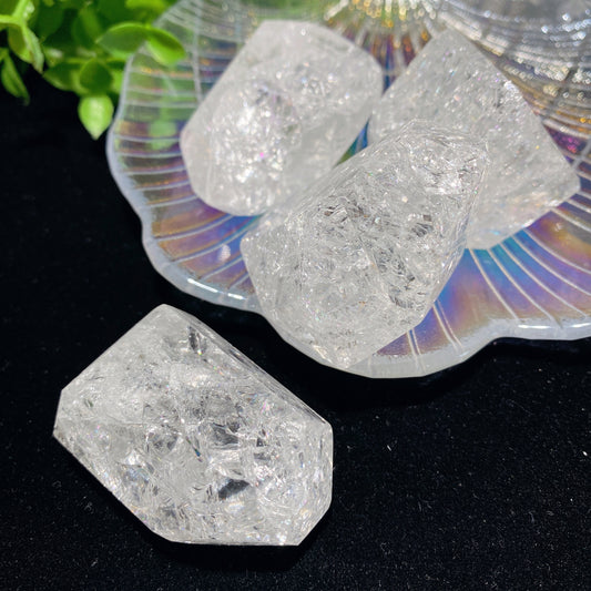 1.5-2.0" Crack Clear Quartz Chunks Crystal Healing Bulk Wholesale