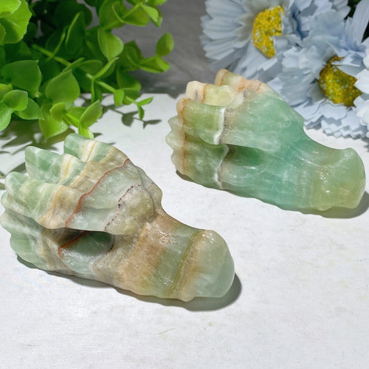 2.8" Caribbean Calcite Dragon Head Carvings Crystal Healing Bulk Wholesale