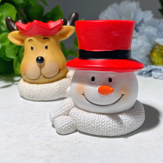 2.1" Resin Deer Snowman Sphere Stand for Christmas Crystal Healing Bulk Wholesale