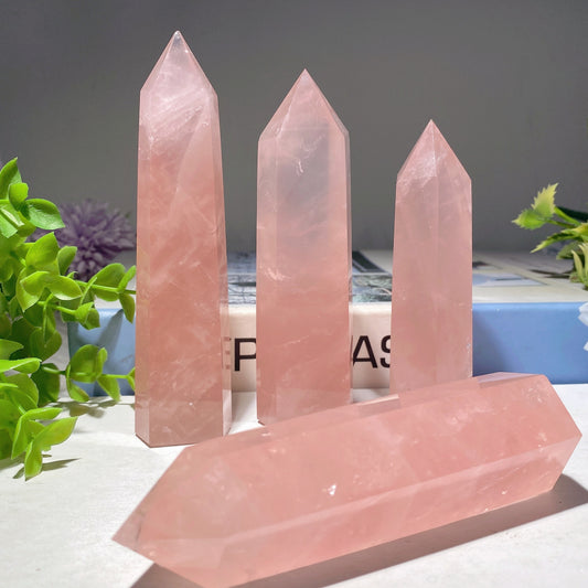 3.5"-8.0" High Quality Rose Quartz Tower Crystal Healing Bulk Wholesale