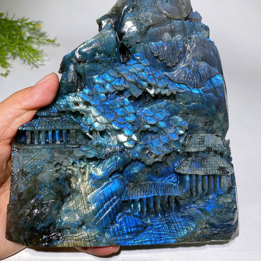 Unique Hand Carved Labradorite Landscape Pavilions Free Form Crystal Healing Bulk Wholesale