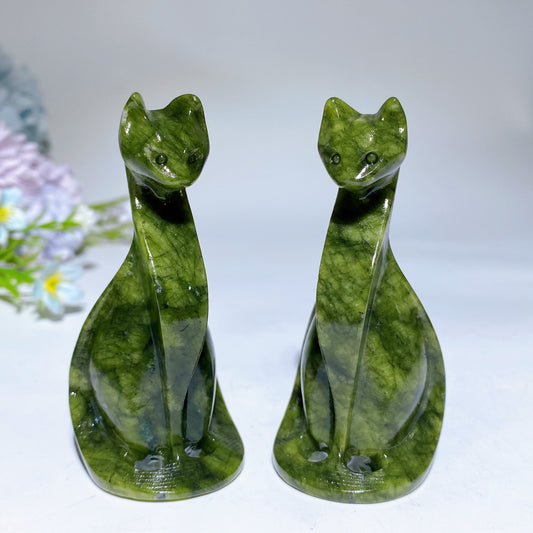 3.1" Serpentine Cat Carving Crystal Healing Bulk Wholesale