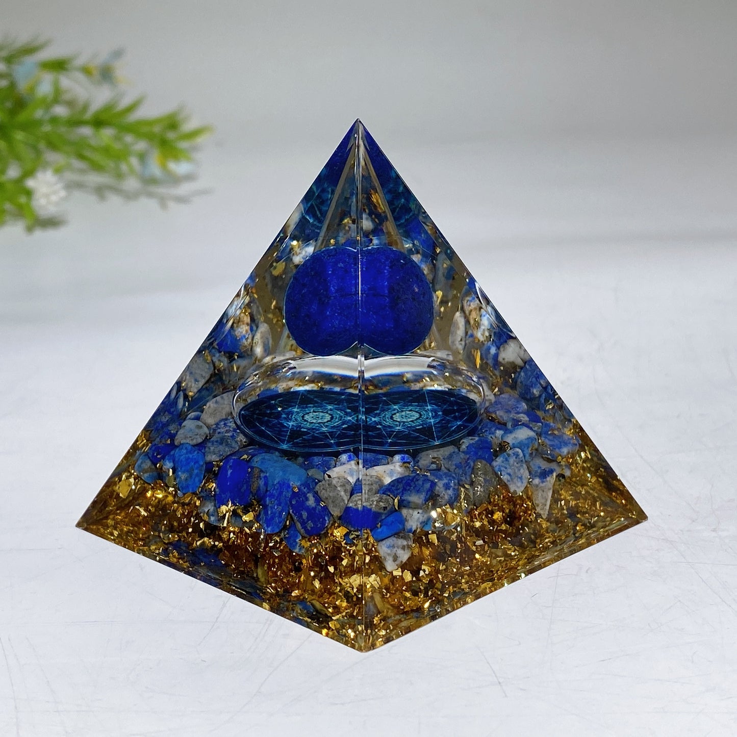 2.3" Resin Lapis Pyramid Free Form