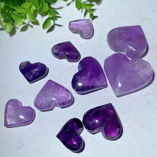 100g Amethyst Heart Carvings Bag Crystal Healing Bulk Wholesale