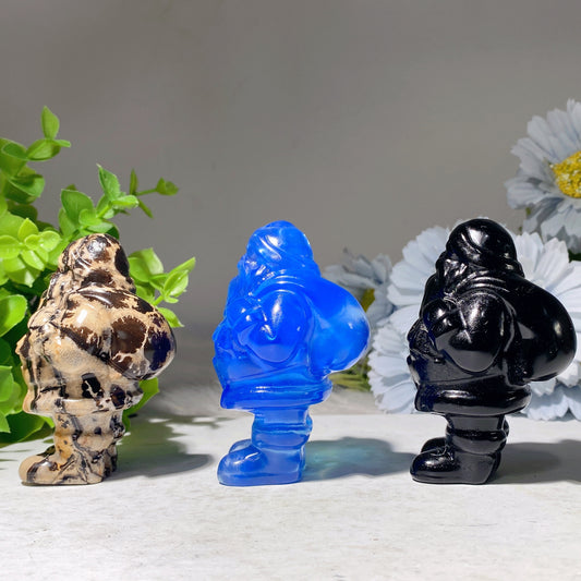 3.0" Mixed Crystal Santa Claus Carvings Crystal Healing Bulk Wholesale