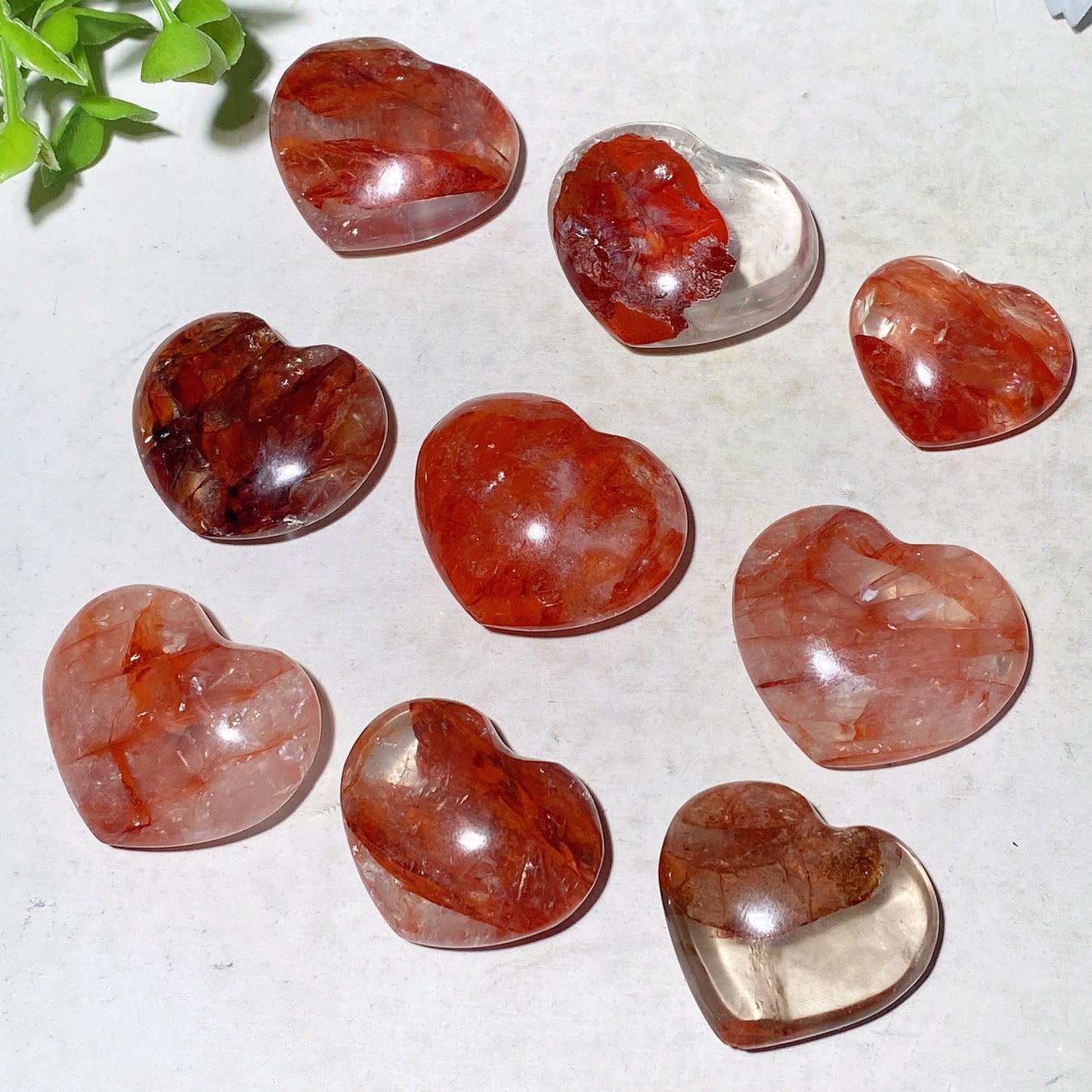 1.0"-1.5" Fire Quartz Heart Carvings Bag 100g Crystal Healing Bulk Wholesale