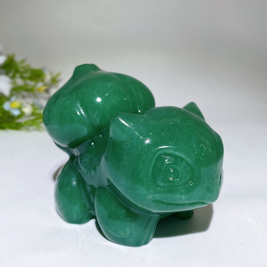3.8" Green Aventurine Bulbasaur Pokemon Carving Crystal Healing Bulk Wholesale
