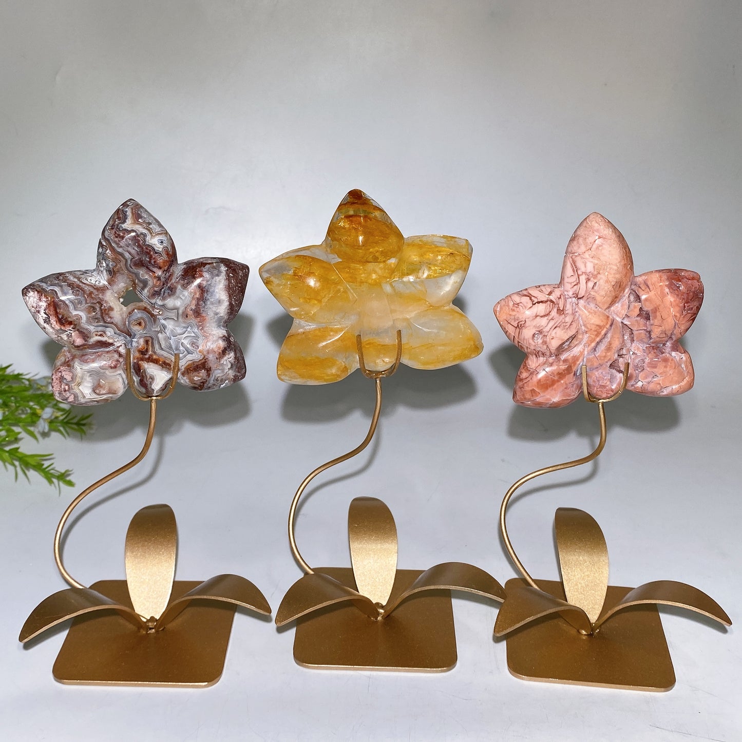 Crystal Flower Carving with Stand Crystal Healing Bulk Wholesale