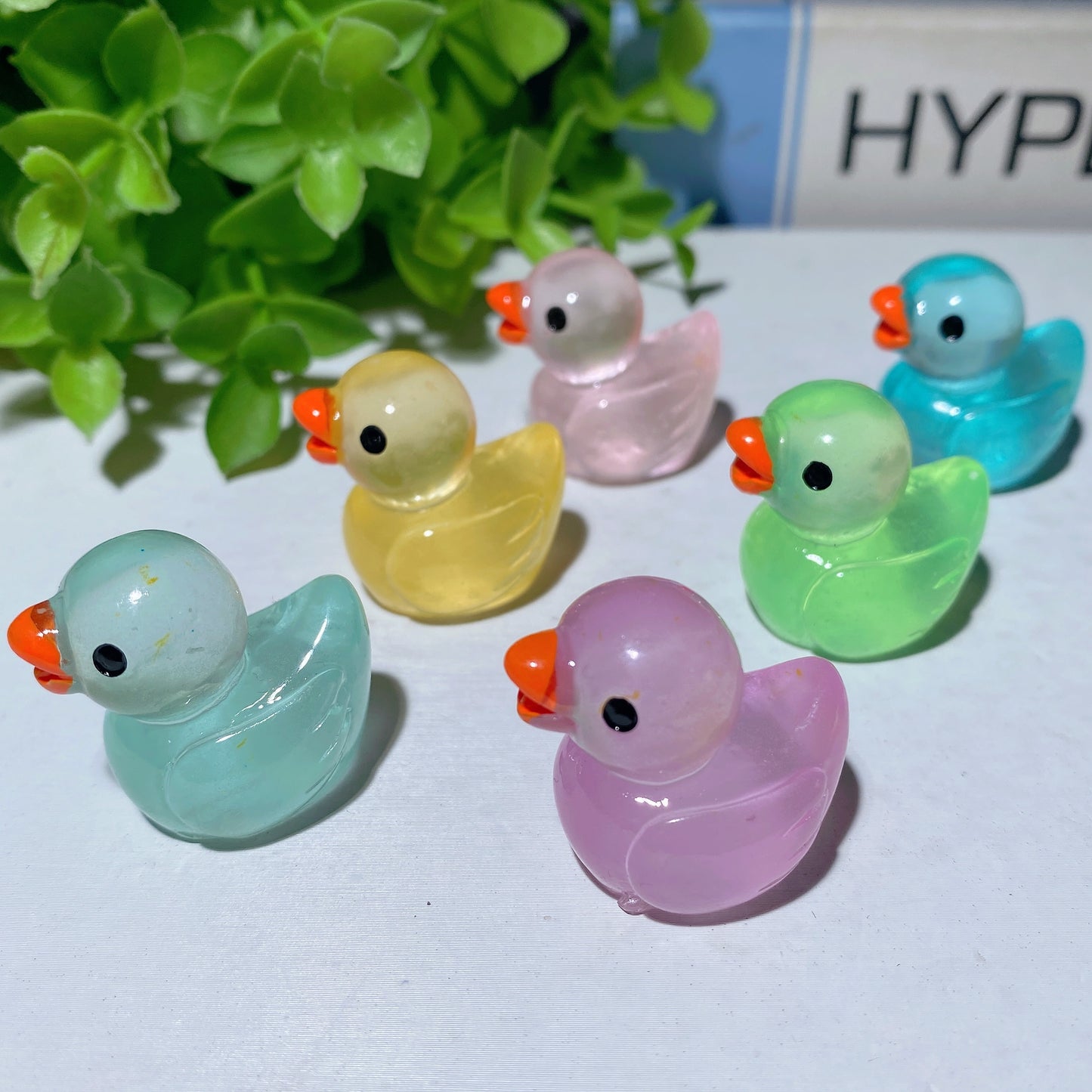26mm Resin Luminous Mini Duck Carvings Crystal Healing Bulk Wholesale