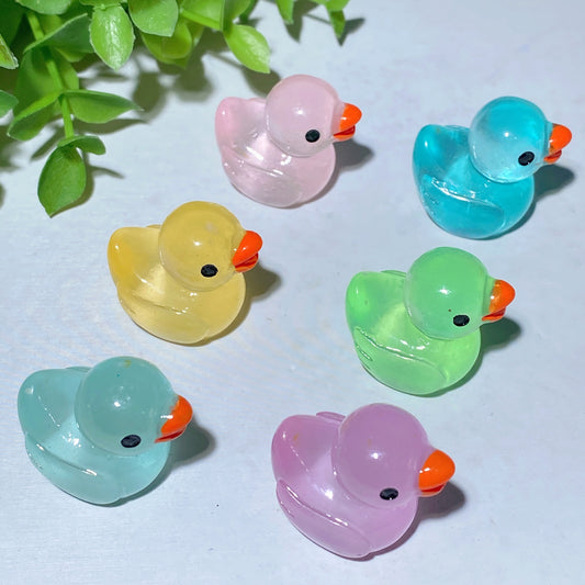 26mm Resin Luminous Mini Duck Carvings Crystal Healing Bulk Wholesale