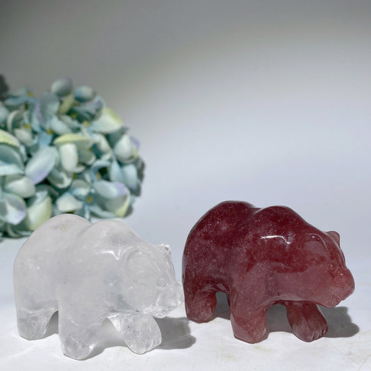 2.3" Mixed Crystal Bear Carvings Crystal Healing Bulk Wholesale