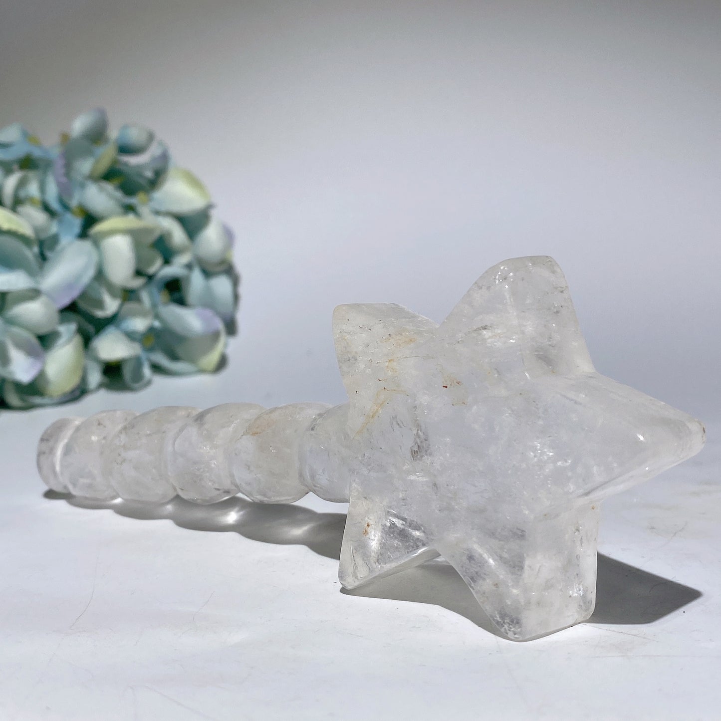 6.2" Clear Quartz Star Shape Magic Wand Carvings Crystal Healing Bulk Wholesale