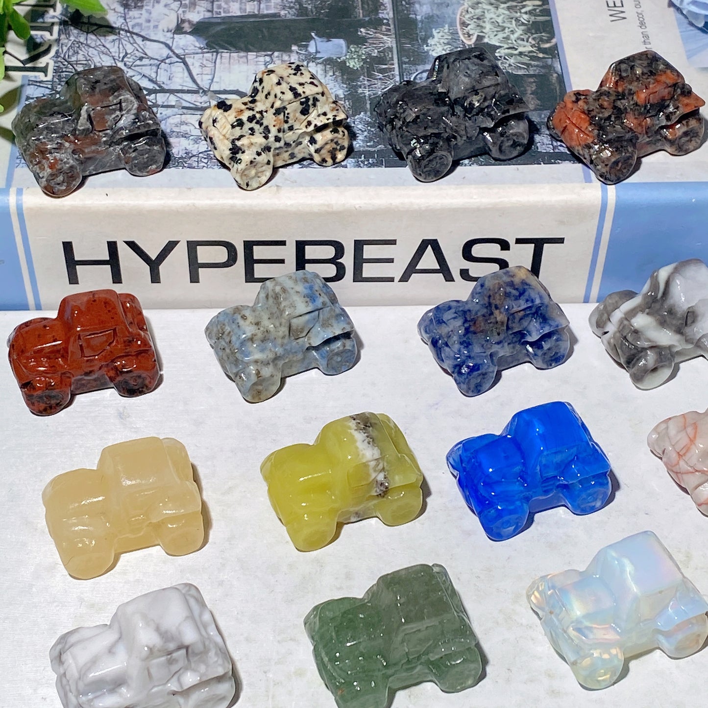 1.1" Mixed Crystal Car Carvings for Christmas Crystal Healing Bulk Wholesale