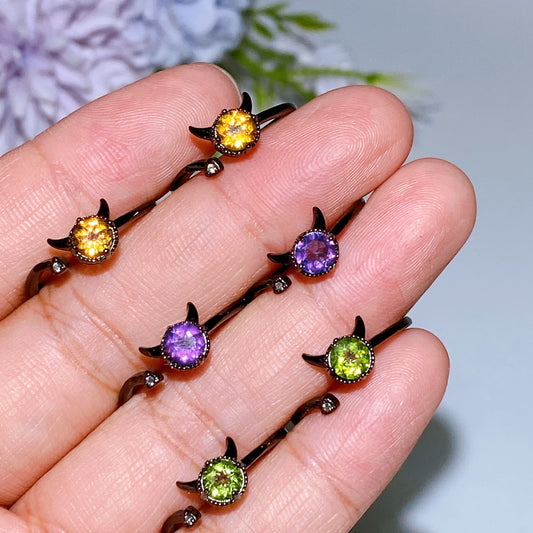 925 Silver Crystal Devil Ring Crystal Healing Bulk Wholesale
