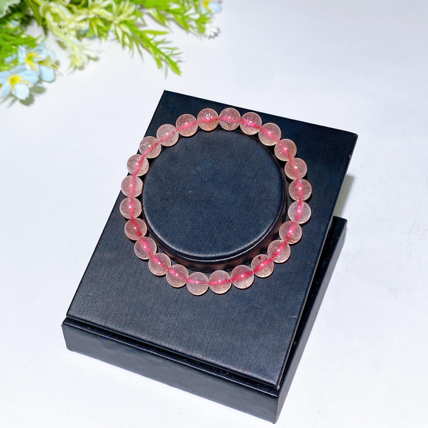 7.8-8mm Strawberry Quartz Bracelet Crystal Healing Bulk Wholesale