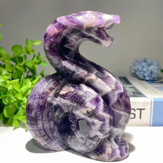 5.0" Mixed Crystal Snake Carvings Crystal Healing Bulk Wholesale