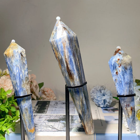 4.5"-6.5" Kyanite Wand with Stand Free Form Crystal Healing Bulk Wholesale