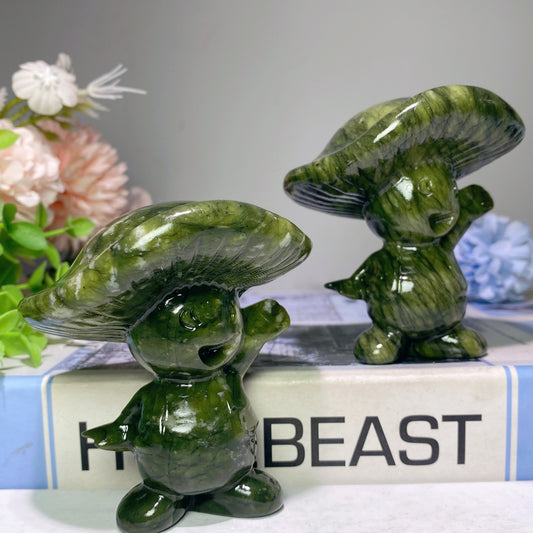 3.0" Serpentine Mushroom Carvings Crystal Healing Bulk Wholesale
