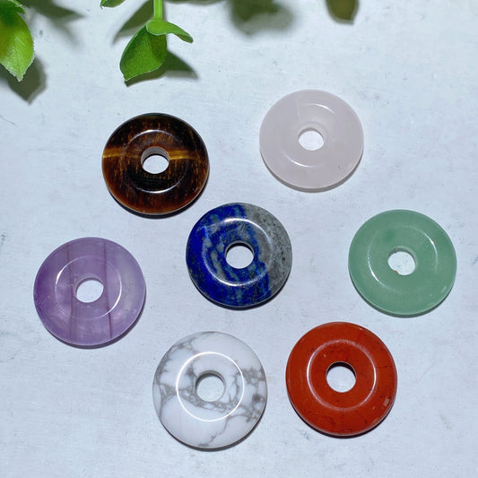 2cm Mixed Crystal Mini Donut Pendant Crystal Healing Bulk Wholesale