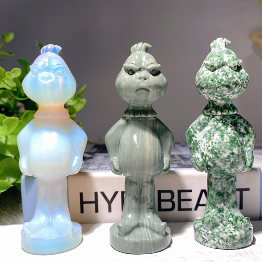 4.2" Mixed Crystal Grinch Carvings Crystal Healing Bulk Wholesale