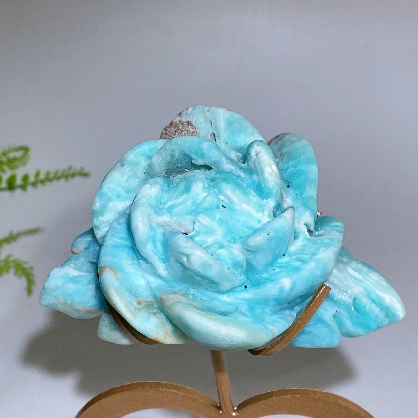 Hemimorphite Peny Flower Carving with Stand Crystal Healing Bulk Wholesale