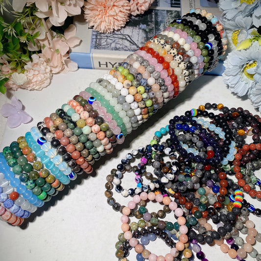 100pcs 8mm Mixed Crystal Bracelet Crystal Healing Bulk Wholesale