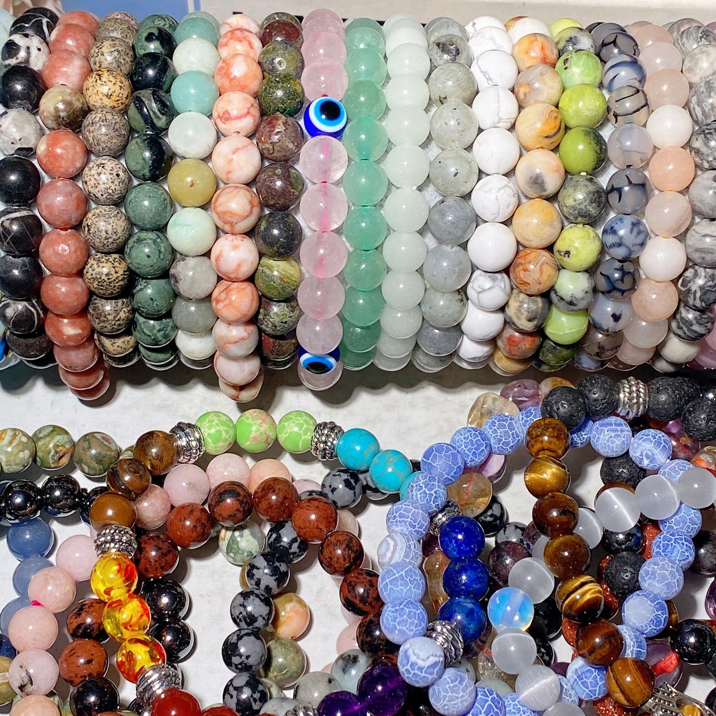 100pcs 8mm Mixed Crystal Bracelet Crystal Healing Bulk Wholesale