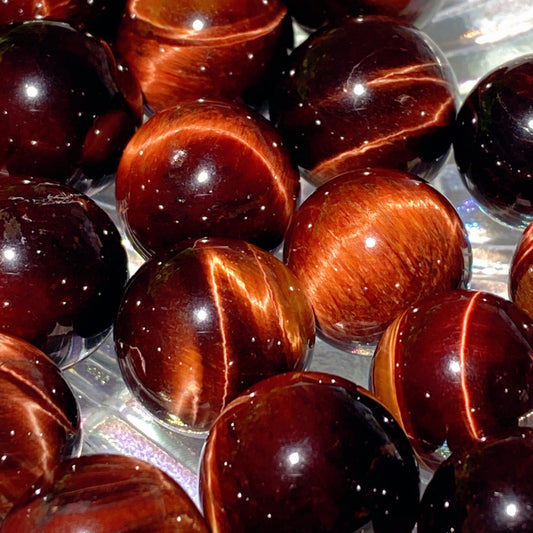 15-25mm Red Tiger Eye Sphere Bag Crystal Healing Bulk Wholesale