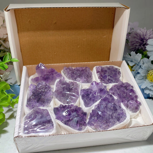 Amethyst Clusters Box Collection Crystal Healing Bulk Wholesale