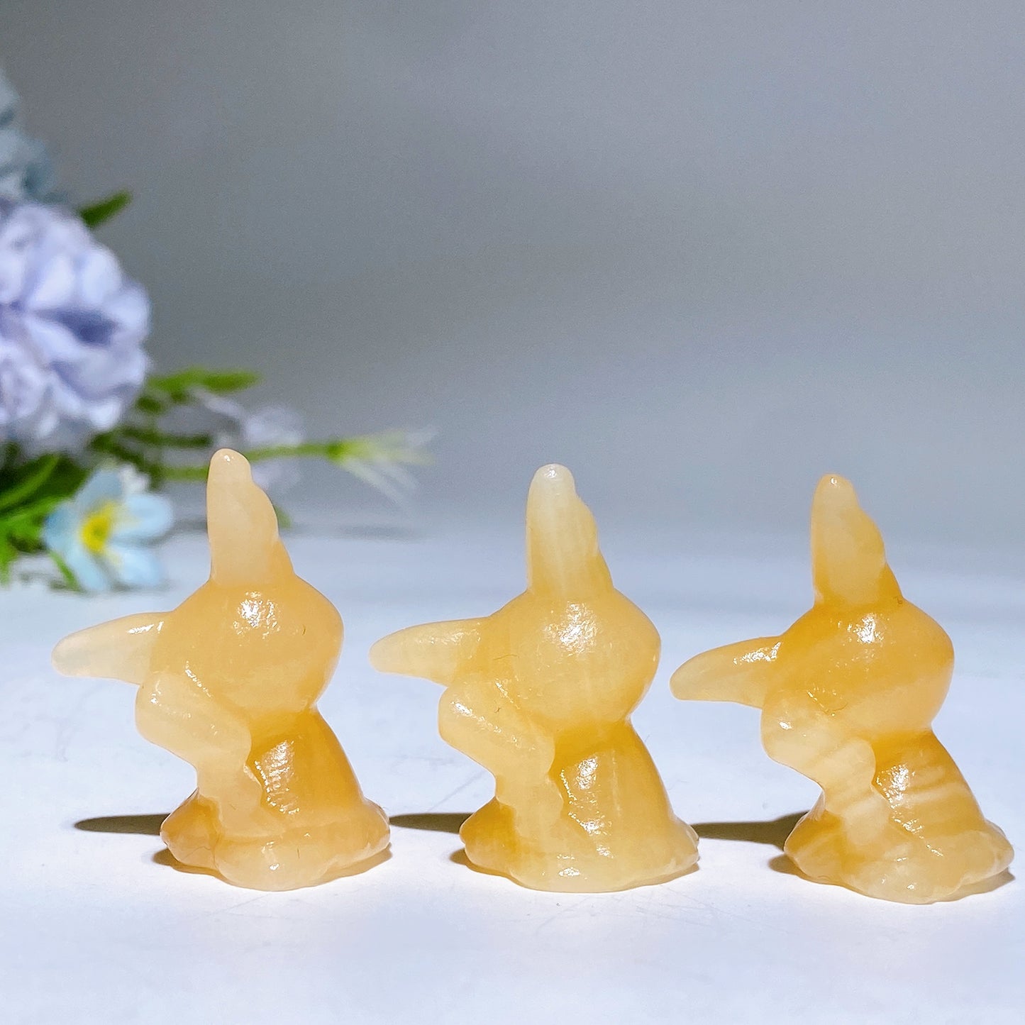 1.3" Orange Calcite Miniku Pokemon Carving Crystal Healing Bulk Wholesale