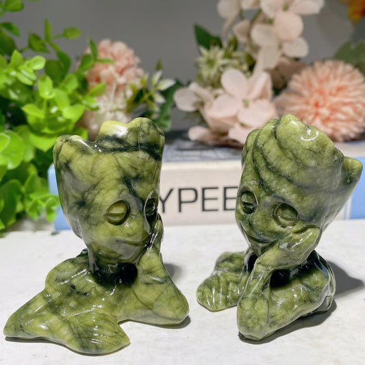 2.3" Serpentine Groot Carvings Crystal Healing Bulk Wholesale