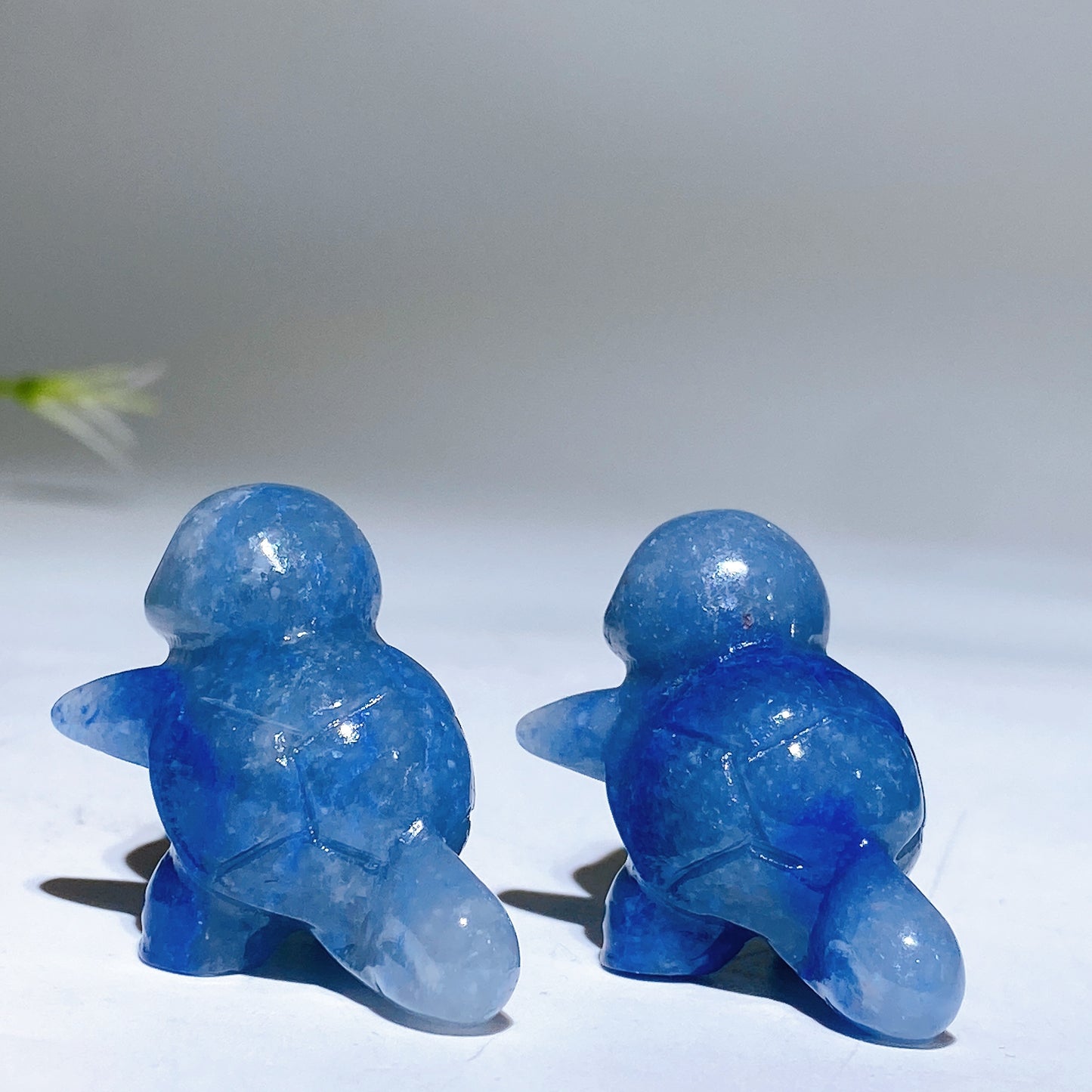 1.4" Blue Aventurine Squirtle Pokemon Carving Crystal Healing Bulk Wholesale