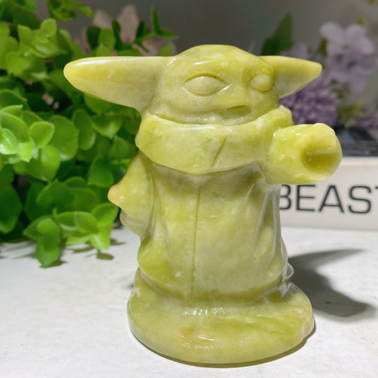 3.1" Serpentine Yoda Carvings Crystal Healing Bulk Wholesale