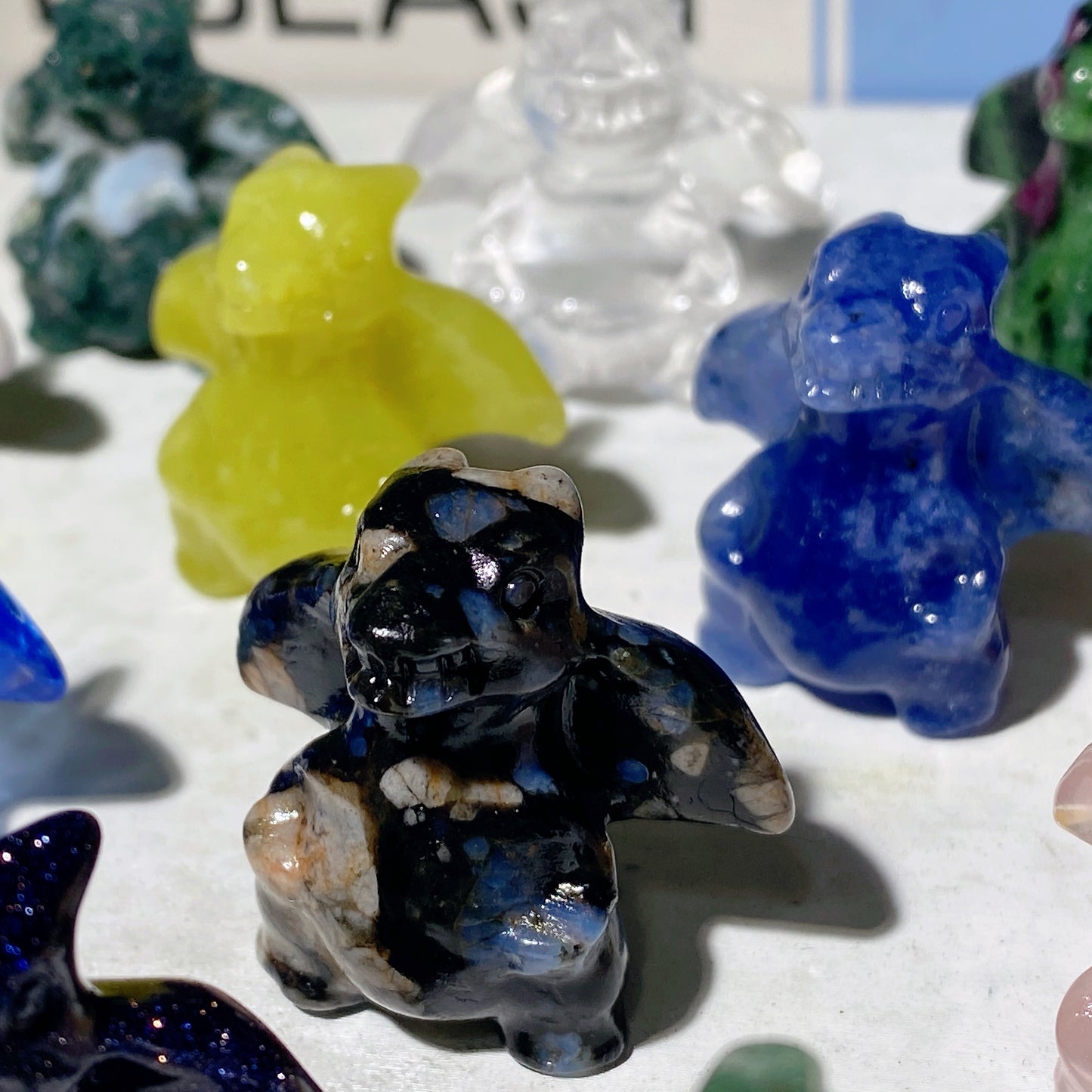 1.2" Mixed Crystal Mini Dragon Carvings Crystal Healing Bulk Wholesale