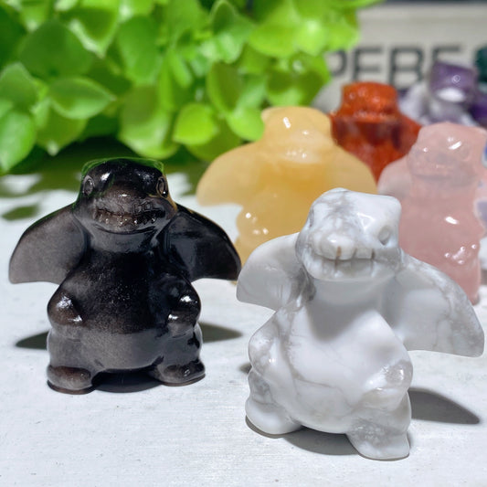 1.2" Mixed Crystal Mini Dragon Carvings Crystal Healing Bulk Wholesale