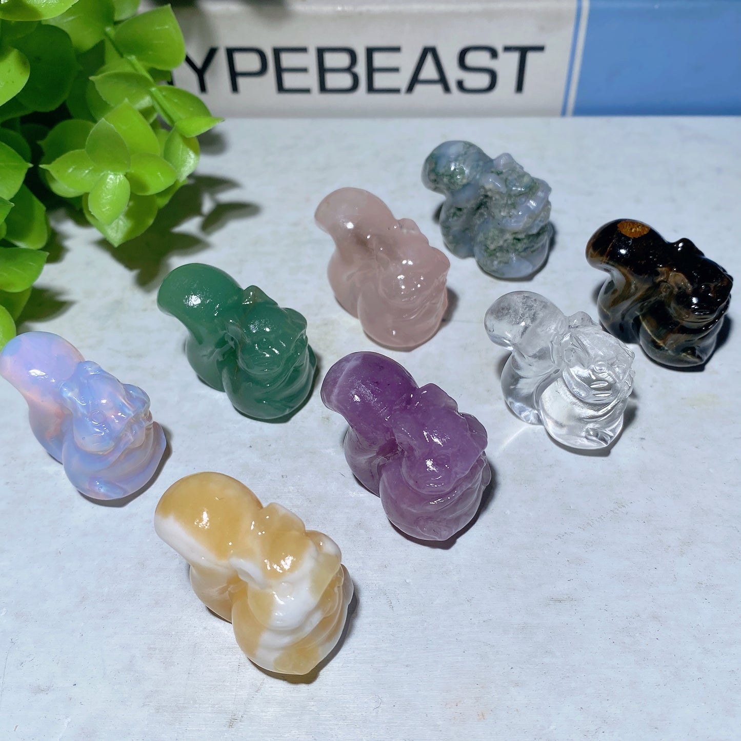 1.2" Mixed Crystal Mini Squirrel Carvings Crystal Healing Bulk Wholesale