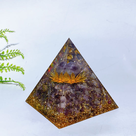 8cm Resin Crystal Chips Pyramid Carving Crystal Healing Bulk Wholesale